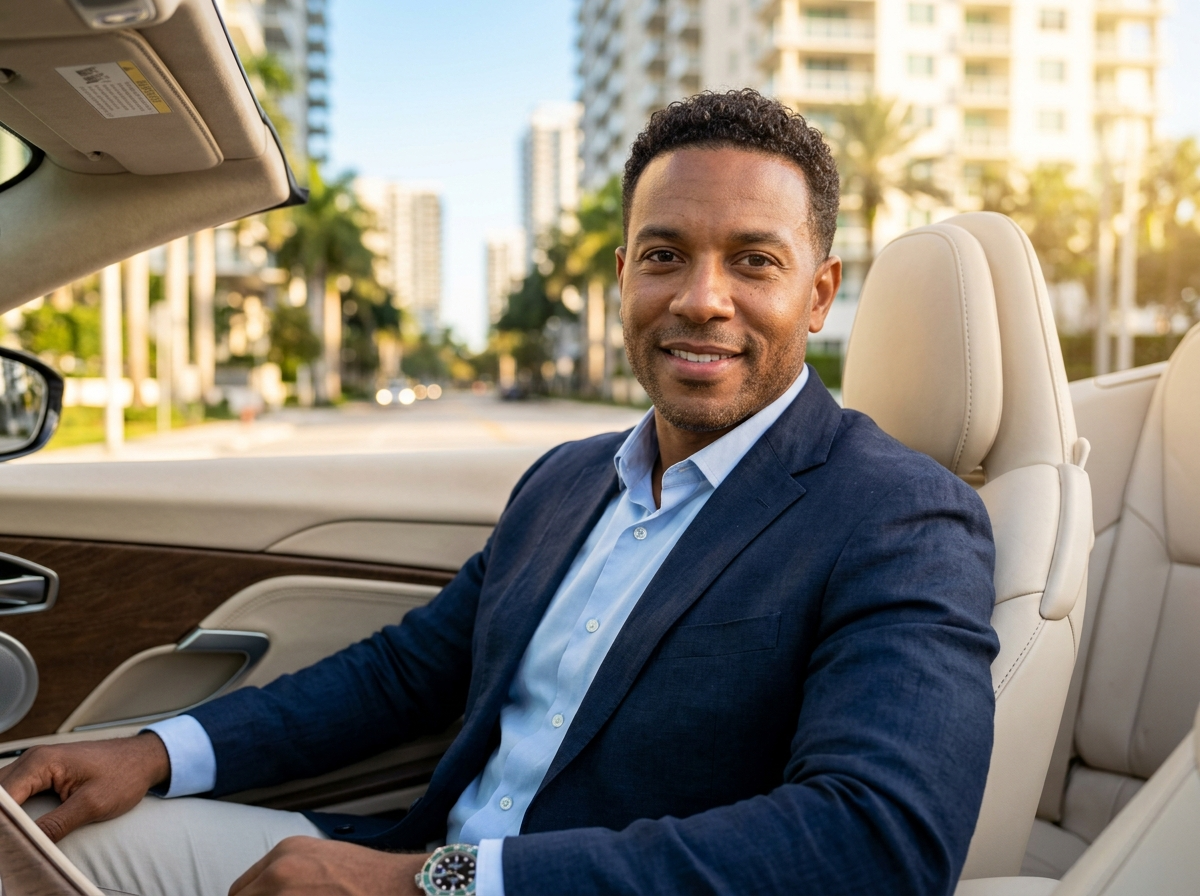 Marcus T testimonial avatar luxury car rental Miami client portrait