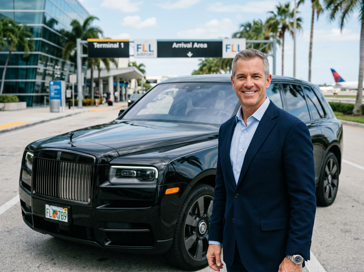 James K testimonial avatar Rolls-Royce Cullinan rental FLL airport client portrait